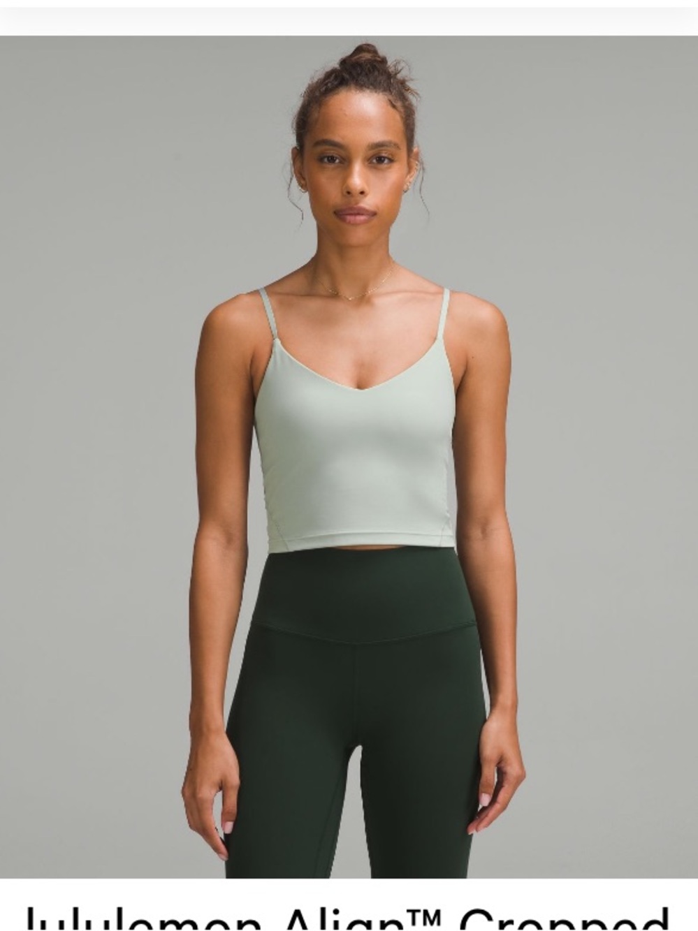 lululemon Align Cropped Cami Tank Top in Forest Green and Light Sage